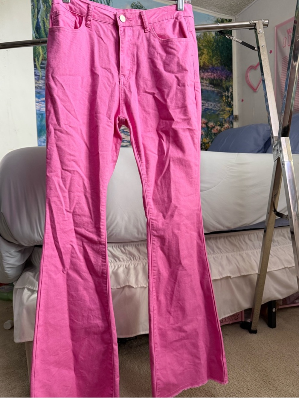 Pink Bootcut Flare Jeans